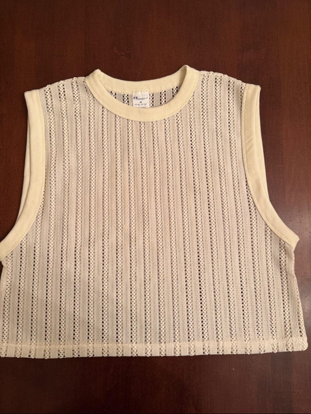 Champion Sleeveless Cream Knit Tank Top